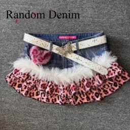 Y2k  Leopard Mini Skirt Patchwork Denim American Vintage 2000s Sexy Subculture Harajuku Streetwear Style Random Denim Summer