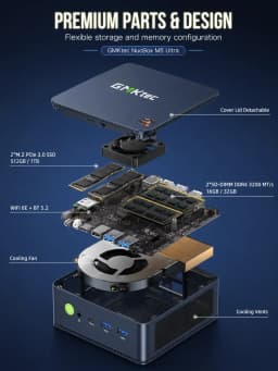 GMKtec Mini PC M5 Ultra AMD Ryzen 7 7730U DDR4 3200MT/s NVMe PCIe 3.0 Wi-Fi 6E BT 5.2 Win 11 Pro Gaming Desktop PC