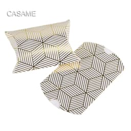 10pcs Kraft Paper Pillow Candy Box Christmas Gift Packaging Boxes Candy Bags Wedding Baby Shower Birthday Party Decoration