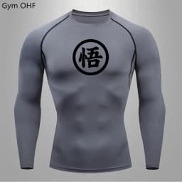 Goku Print Compression Shirts For Men Gym Workout Joging Fitness Undershirts Base Layer Quick Dry Aerobic Exercise Men Tops