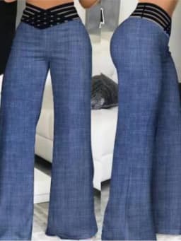 Women Wide Leg Flared Pants 2024 Spring Casual Crisscross Sheer Mesh Patch High Waist Trousers Y2k Streetwear Elegant Work Pant