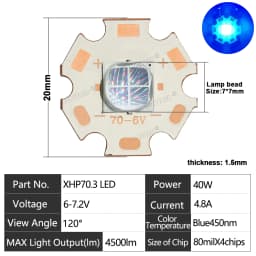 XHP70.3 LED Chip High Power Lamp Ceramic Beads7070 40W DC3V 6V 12V Cold Warm White XHP70.2 XHP50.2 Flashlight Head/ Searchlight