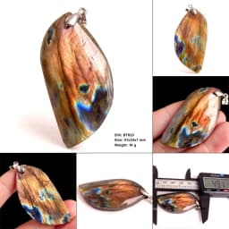 Stone Craft Natural Labradorite Raw Stone Polishing Geometric Shape Crystal Labradorite Pendent Exquisite Natural Training Stone