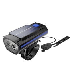 Solar Power Bike Light with Horn Bicycle Headlight Flashlight Taillight Cycling Front Rear Lamp Bike Light Set for Night Riding