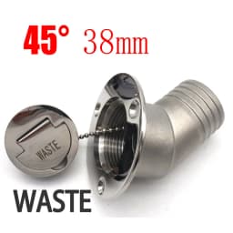 45 Degree 316 Stainless Steel Deck Filler Key Cap GAS DIESEL FUEL WASTE WATER 38mm 50mm Deck Filler Caps for Marine Boat