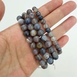Natural Stone Purple Botswana Stripes Onyx Agate Round Loose Beads 6 8 10 MM Pick Size For Jewelry Making DIY
