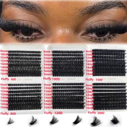 Large Capacity Eyelash Book 5D Fluffy 60D-300D Eyelash Bundle Mange Eyelash Nail Effect Fairy Anime Eyelashes Multiple Mixed Sty