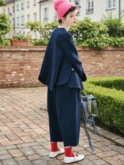 Floral Embroidered Navy Blue Sweatshirt - Casual Daily & Sweet Style Unique & Charming