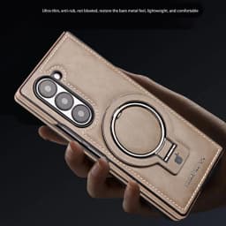 Magnetic Ring Holder Leather Case For Samsung Z Fold8 Ultra Z Fold 8 7 6 5 4 3 For Magsafe Wireless Charging Shockproof Cover
