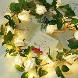 1PC 10 LED Rose Flower String Lights Battery Powered Flower Rose Night Lamp for Wedding Valentines Day Party Garland Decoration