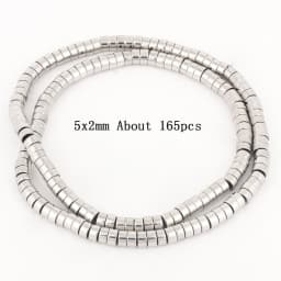 Natural Silver Color Hematite Stone Cylinder Irregular Loose Round Beads For DIY Jewelry Making Bracelet Earring Accessories