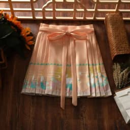 Chinese Style Improved Ming Dynasty Exquisite Printed Horse-face Skirt Women High Waist All-match Pleated Mini Horse-face Skirt