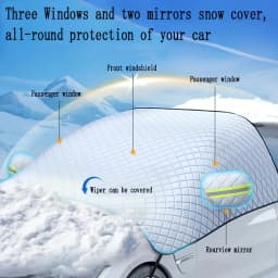 1pc Front Windshield Snow Cover Anti-Frost Windshield Window Thick Sunshade Car Snow Cover Front Side Windows, Winter Supplies