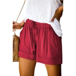Summer New Comfortable Casual Commuting Silk Shorts Women's European High Waist Lace Loose Wide Leg Pants