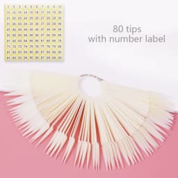 Nail Display Sticks Nail Swatch False Nail Tips Nail Gel Polish Practice Clear Natural Colors Display Board for Nail Art Tools