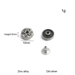 20/50/100PCS Old silver Flower/Round Conchos Screw Back Rivets For Bags Belt DIY Doll Clothes Sewing Riveting Button Accessories
