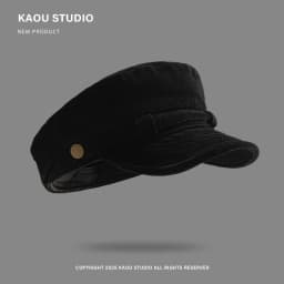 Japanese Solid Color Retro Suede Flat Top Painter Hat Autumn and Winter Men's and Women's British Casual Temperament Newsboy Cap