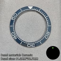 41.5mm Sloping Ceramic/Aluminum Luminous Bezel Insert For 43mm Case Watch Accessories Inner Diameter 32.7mm Bezel Accessories