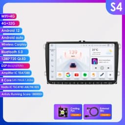 9inch Android12 Car Radio Player GPS Navi For VW Seat POLO GOLF 5 6 POLO PASSAT CC B6 TIGUAN TOURAN EOS SHARAN Carplay 7862