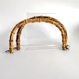 Outside 25X14 cm Large Size Thickness 1.2-1.5 cm Genuine Handmade Bamboo Bag Handle Obag Hanger Frame Rattan Purse Handles Parts