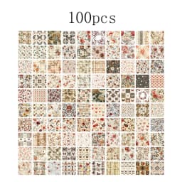 100pcs Vintage Paper Multi Style Deco Retro Stationery Supplies Writing Paper Junk Journal Label Scrapbooking Material Supplies