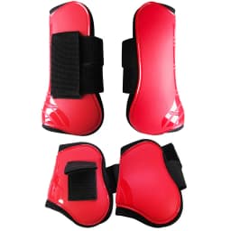 1 Set Horse Leg Guard PU Neoprene Protective Boots Adjustable Horse Splint Boots Leg and Support for Training Riding Jumping
