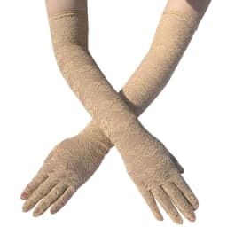 54cm Lengthened Lace Full Finger Party Gloves For Men Women New Solid Sunscreen Long Mittens Outdoor Bride Dress Up Gloves