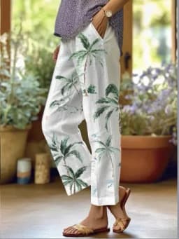 Ladies New Hot Plus Size Printed Simple Roll-up Casual Pants Streetwear Women PantsNine-minute Pants Breathable CoolSummer