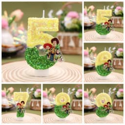 Hot Cute Cartoon T-O-Y Story Digital Candle Numbers 0-9 Kids Birthday Cake Decoration Cartoon Party Supplies Accessory