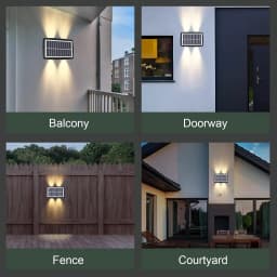Solar RGB Wall Washer Sconce Light Outdoor IP65 Waterproof LED Up Down Solar Powered Lighting for Patio Courtyard