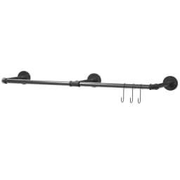 Wall Mounted Industrial Pipe Clothes Rack Bedroom Hanging Garment Rail Rack Space Saving Shelf
