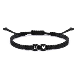 26 Letters Initial Heart Bracelets Handmade Adjustable A-Z Name Braided Bracelets For Women Men Friendship Jewelry
