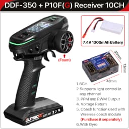 DUMBORC DDF-350 Transmitter with Receiver 2.4G 10CH Digital Radio Remote Controller for RC Car Boat Tank LCD FHSS System
