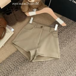 Khaki Elastic Casual Shorts Women's Spring Summer New Style Hot Girl High Waist Slimming Leg Lengthening A-Line Shorts