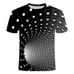 Men's 3D printed T-shirt, oversized loose fitting clothing for men, retro fashionable short sleeved top, fun and affordable roun