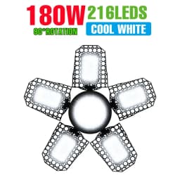 250W LED Bulb E27/E26 Lamp Garage Light AC 220V Folding Deformable High Bay Lamp 110V Spotlight Home Warehouse Workshop Basement