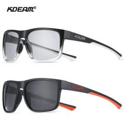 KDEAM Photochromic And Polarized Unisex Sunglasses Square UV400 Shades Mirrored Glasses For Driving Hiking Camping Fishing