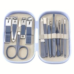 14pcs Stainless Steel Manicure And Pedicure Tool Set with Modern-style Concave-edged Nail Clippers Grooming Tools Nail Care Set
