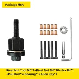 Rivet Nut Gun Drill Adapter Tool Riveting Manual Threaded Hand Riveter Inserts Metal License Plate Rivet Threads for Cars