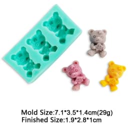 Cute Mini Bear Silicone Mold Fondant Cupcake Chocolate Biscuit Sugarcraft Kitchen Baking Cake Decorating Tools DIY Epoxy Mould