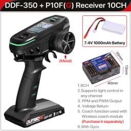 DUMBORC DDF-350 Transmitter with Receiver 2.4G 10CH Digital Radio Remote Controller for RC Car Boat Tank LCD FHSS System