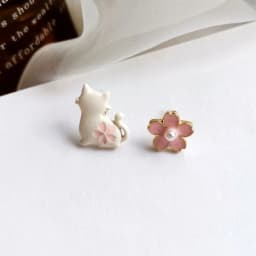 Asymmetric Cute Mini Rabbit Bunny Clip on Earrings No Piercing for Girls Kids Student Flowers Sweet Small Bear Ear Clip Earrings