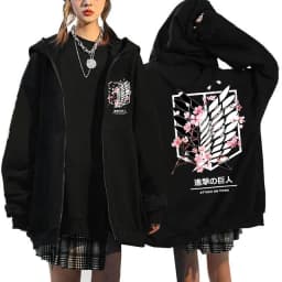 Anime Attack on Titan Final Season Zip Up Hoodie Shingeki No Kyojin Y2k Zippper Jackets Sweatshirts Eren Yeager Mange Streetwear