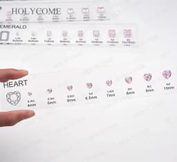 Updated Free Custom LOGO Kit Fancy Shapes CZ Diamond Carat Chart Comparison Set Reference White Pink Yellow Gemstone Selectable
