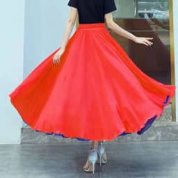 Both Sides Can Wear Dance Skirt Women Double Chiffon Skirts Elastic Waist Lace-up Maxi Skirts Elegant Female Big-hem Skirts 2026