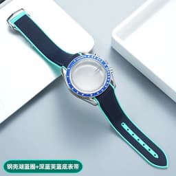 42mm Stainless Steel Moon Watch Case+Rubber Strap Mod Kit for Omega & Swatch MoonSwatch Metal Case Waterproof Bracelets parts