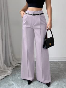 CPSYMYM Pants Summer Korean Comfortable Plain Full Length Wide Leg Vacation Pants For Women