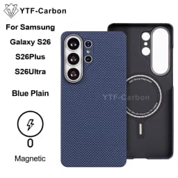YTF-carbon Luxury Real Kevlar Case for Samsung Galaxy S26 Ultra/S26Plus/S26, Aramid Fiber Magnetic MagSafe Cover