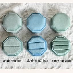 Velvet Ring Box Round Octagonal Ring Box Manufacturers Wholesale Box Proposal Three Rings Box Can Print Logo
