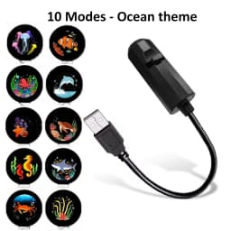 USB Plug-in Lights Turtle Jellyfish Giant Octopus Patterns Projector Light 360° Rotation Adjustable for Walls Ceilings Best Gift